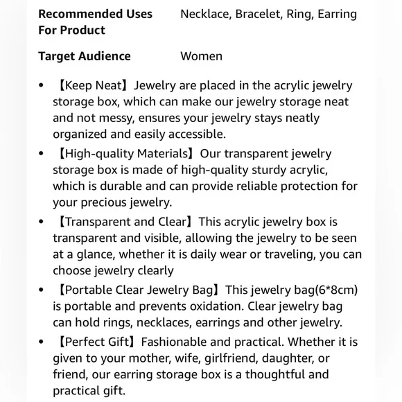 Set of 2 acrylic trinket and jewelry box includes 80 jewelry pouches New - Picture 15 of 15